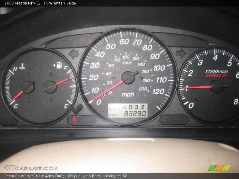 Pure White / Beige 2003 Mazda MPV ES