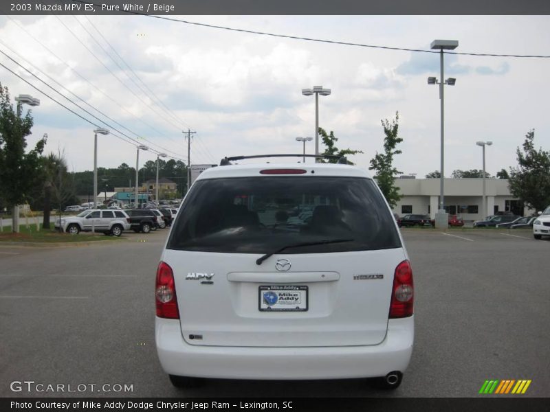 Pure White / Beige 2003 Mazda MPV ES