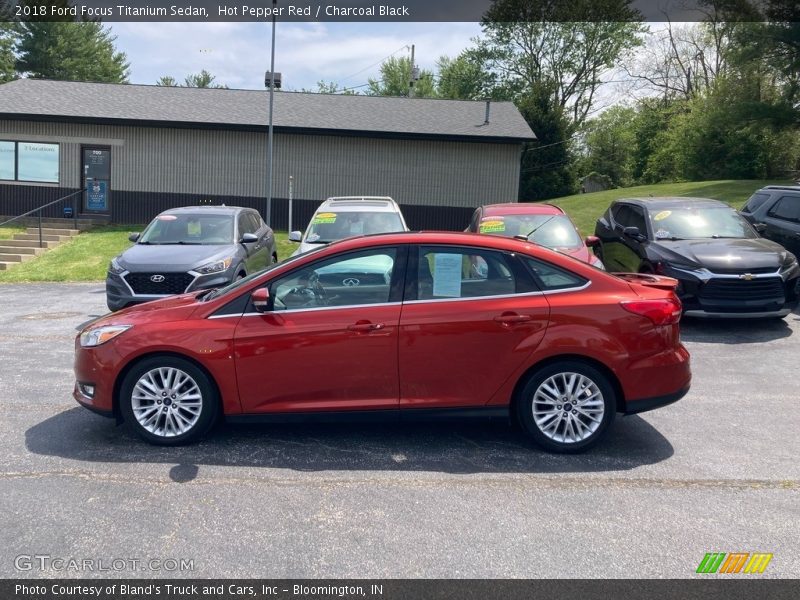 Hot Pepper Red / Charcoal Black 2018 Ford Focus Titanium Sedan