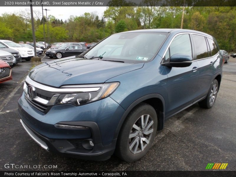 Steel Sapphire Metallic / Gray 2020 Honda Pilot EX AWD