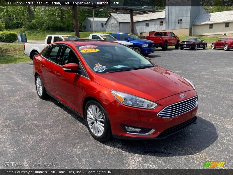 Hot Pepper Red / Charcoal Black 2018 Ford Focus Titanium Sedan