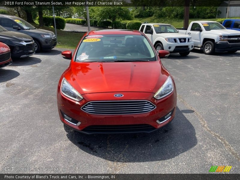 Hot Pepper Red / Charcoal Black 2018 Ford Focus Titanium Sedan