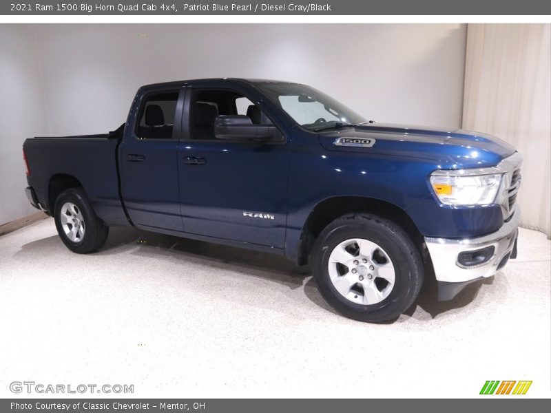 Patriot Blue Pearl / Diesel Gray/Black 2021 Ram 1500 Big Horn Quad Cab 4x4