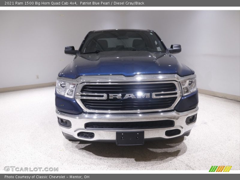 Patriot Blue Pearl / Diesel Gray/Black 2021 Ram 1500 Big Horn Quad Cab 4x4