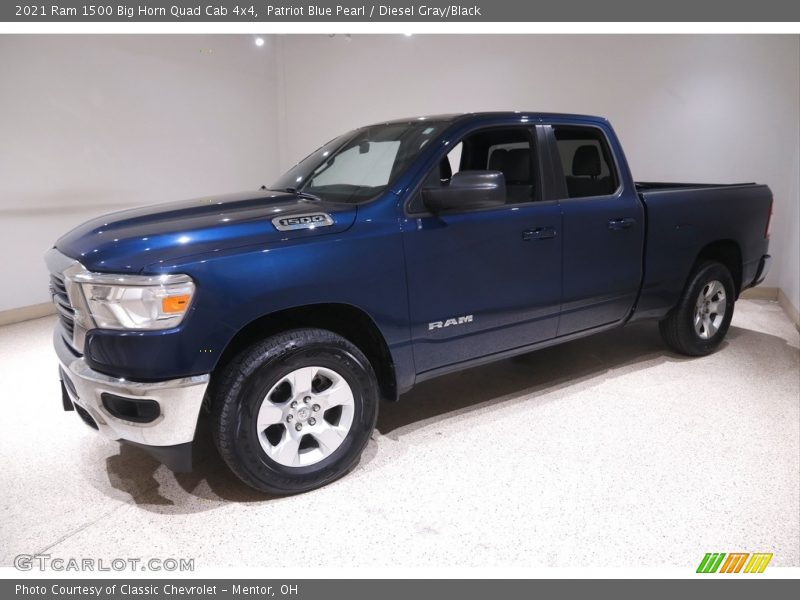 Patriot Blue Pearl / Diesel Gray/Black 2021 Ram 1500 Big Horn Quad Cab 4x4