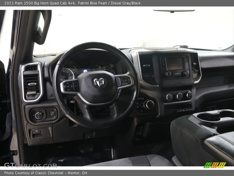 Patriot Blue Pearl / Diesel Gray/Black 2021 Ram 1500 Big Horn Quad Cab 4x4