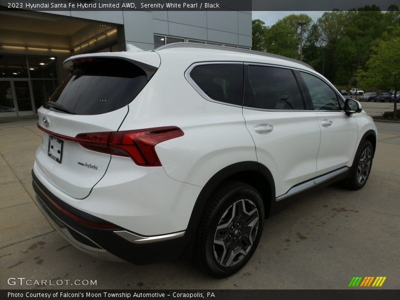 Serenity White Pearl / Black 2023 Hyundai Santa Fe Hybrid Limited AWD