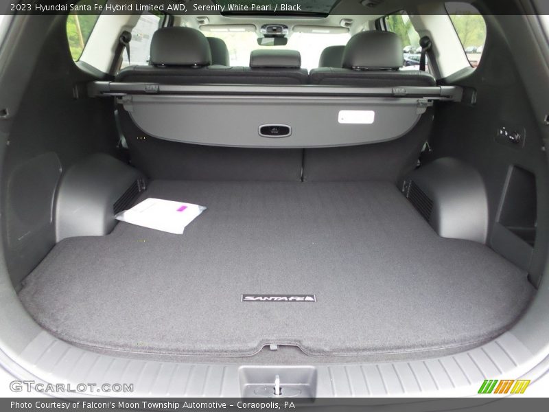 Serenity White Pearl / Black 2023 Hyundai Santa Fe Hybrid Limited AWD