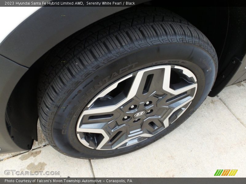 Serenity White Pearl / Black 2023 Hyundai Santa Fe Hybrid Limited AWD
