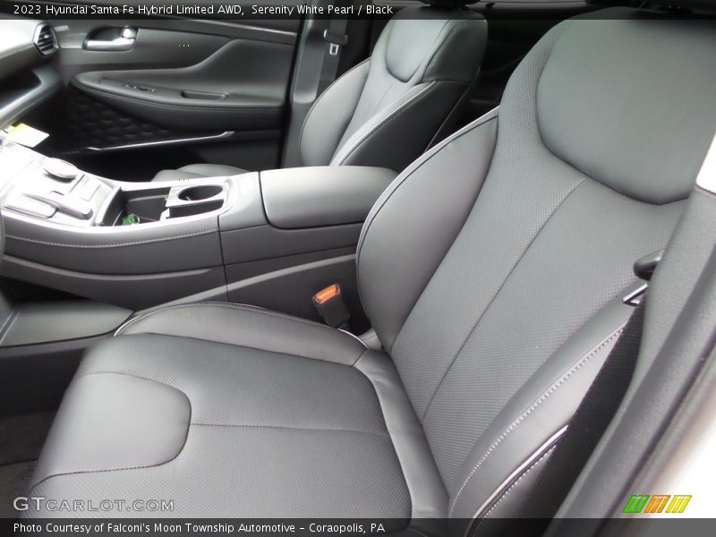 Serenity White Pearl / Black 2023 Hyundai Santa Fe Hybrid Limited AWD