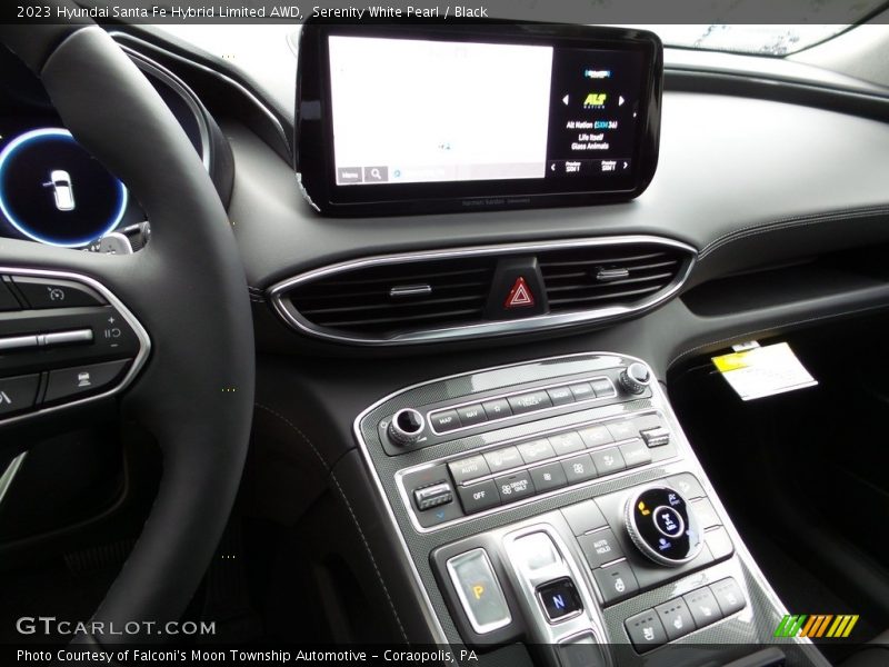 Serenity White Pearl / Black 2023 Hyundai Santa Fe Hybrid Limited AWD
