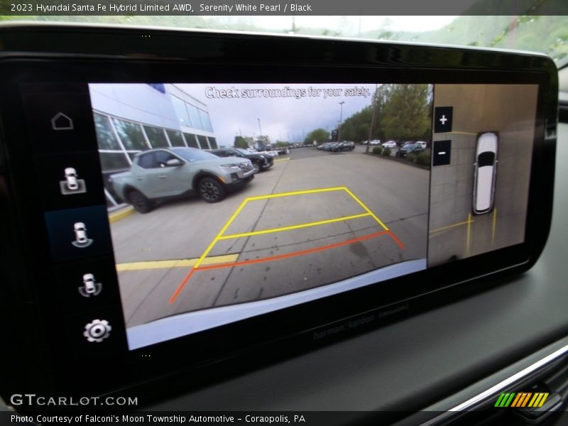 Serenity White Pearl / Black 2023 Hyundai Santa Fe Hybrid Limited AWD
