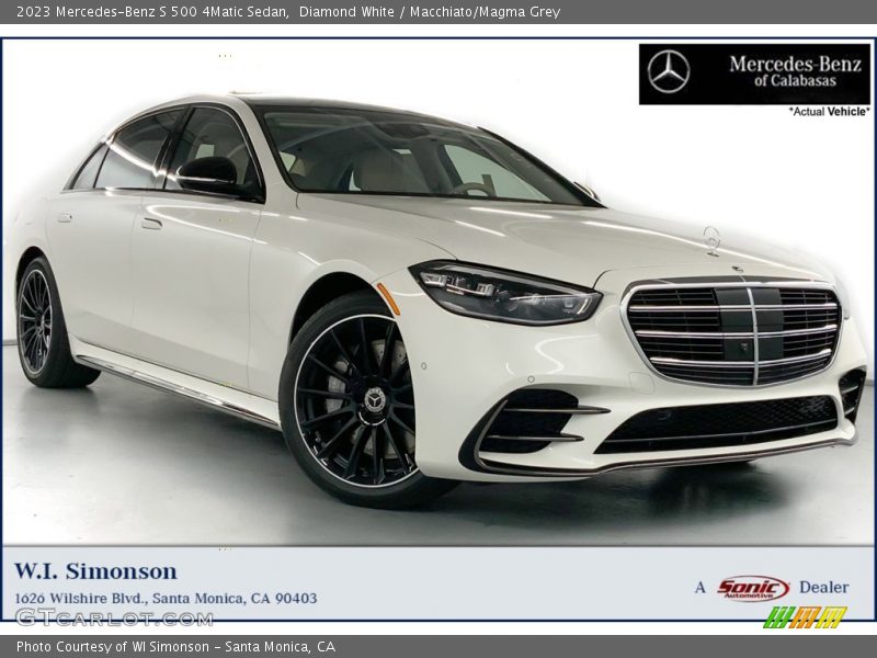 Diamond White / Macchiato/Magma Grey 2023 Mercedes-Benz S 500 4Matic Sedan