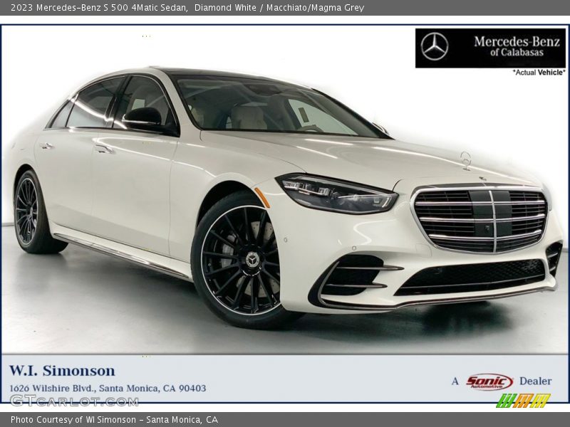 Diamond White / Macchiato/Magma Grey 2023 Mercedes-Benz S 500 4Matic Sedan