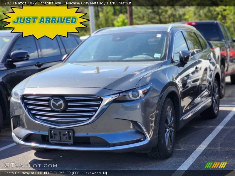 Machine Gray Metallic / Dark Chestnut 2020 Mazda CX-9 Signature AWD