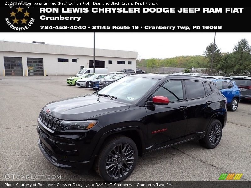 Diamond Black Crystal Pearl / Black 2023 Jeep Compass Limited (Red) Edition 4x4