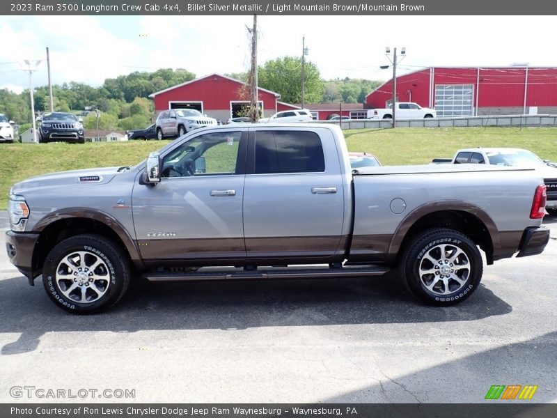Billet Silver Metallic / Light Mountain Brown/Mountain Brown 2023 Ram 3500 Longhorn Crew Cab 4x4