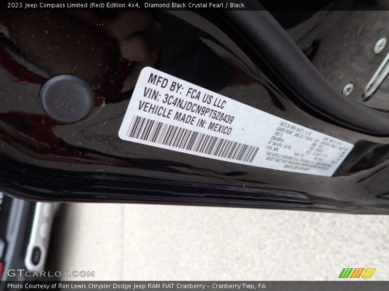 Diamond Black Crystal Pearl / Black 2023 Jeep Compass Limited (Red) Edition 4x4