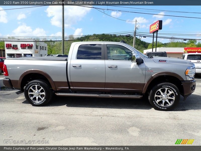 Billet Silver Metallic / Light Mountain Brown/Mountain Brown 2023 Ram 3500 Longhorn Crew Cab 4x4