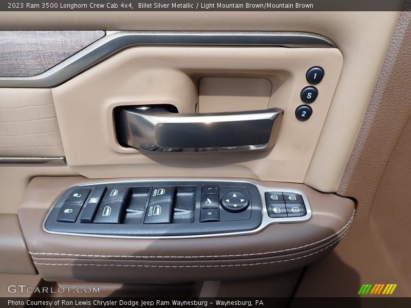 Billet Silver Metallic / Light Mountain Brown/Mountain Brown 2023 Ram 3500 Longhorn Crew Cab 4x4