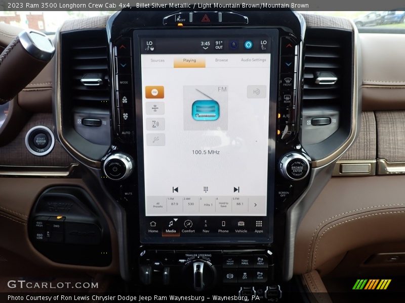 Billet Silver Metallic / Light Mountain Brown/Mountain Brown 2023 Ram 3500 Longhorn Crew Cab 4x4