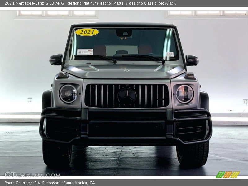 designo Platinum Magno (Matte) / designo Classic Red/Black 2021 Mercedes-Benz G 63 AMG