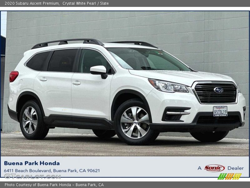 Crystal White Pearl / Slate 2020 Subaru Ascent Premium