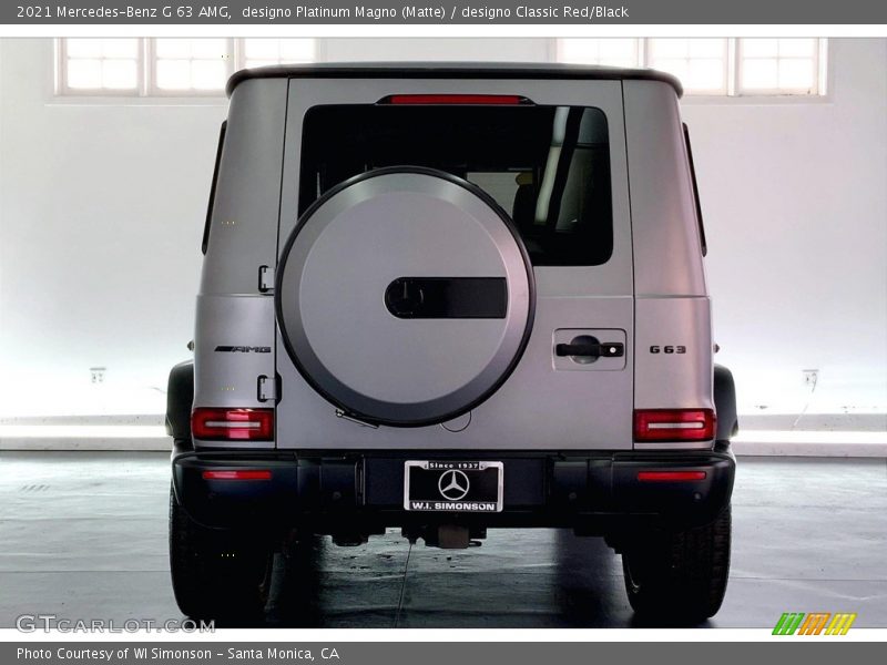 designo Platinum Magno (Matte) / designo Classic Red/Black 2021 Mercedes-Benz G 63 AMG