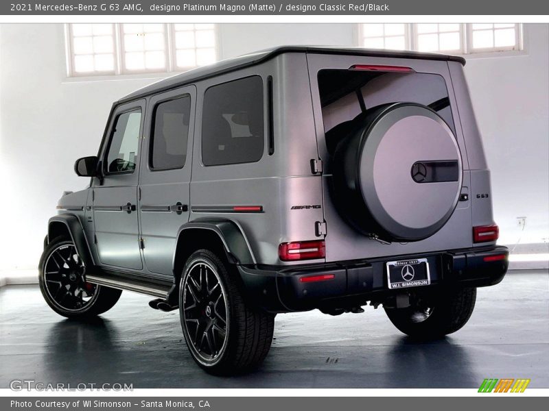 designo Platinum Magno (Matte) / designo Classic Red/Black 2021 Mercedes-Benz G 63 AMG