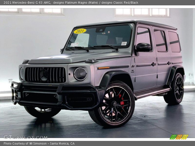 designo Platinum Magno (Matte) / designo Classic Red/Black 2021 Mercedes-Benz G 63 AMG