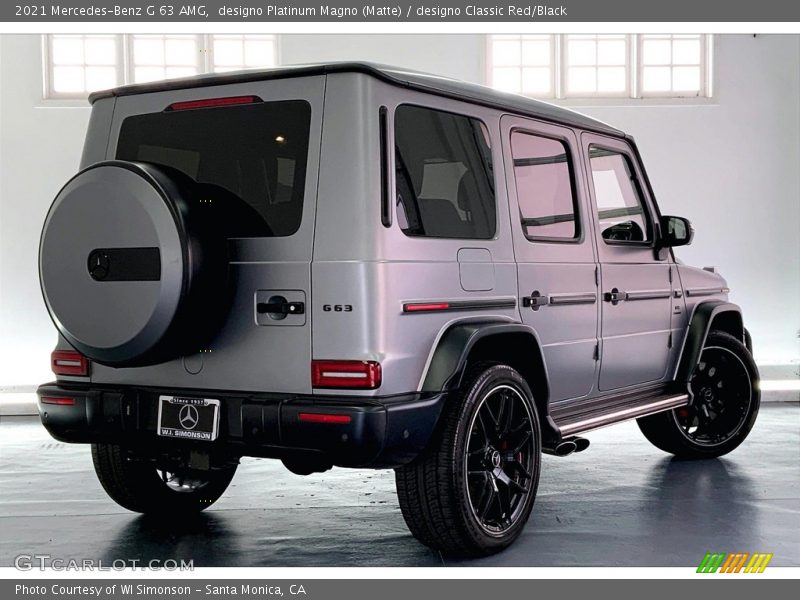 designo Platinum Magno (Matte) / designo Classic Red/Black 2021 Mercedes-Benz G 63 AMG
