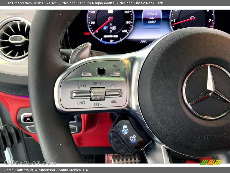 designo Platinum Magno (Matte) / designo Classic Red/Black 2021 Mercedes-Benz G 63 AMG