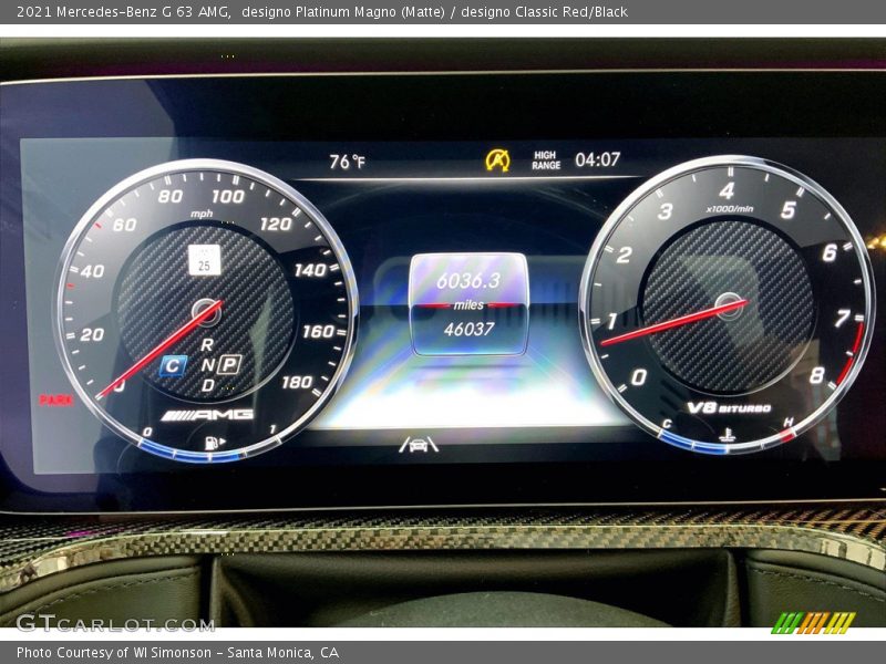 designo Platinum Magno (Matte) / designo Classic Red/Black 2021 Mercedes-Benz G 63 AMG