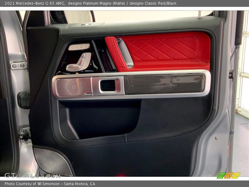 designo Platinum Magno (Matte) / designo Classic Red/Black 2021 Mercedes-Benz G 63 AMG