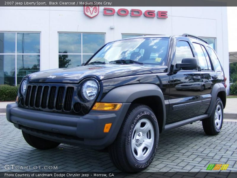Black Clearcoat / Medium Slate Gray 2007 Jeep Liberty Sport