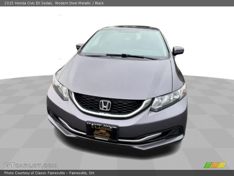 Modern Steel Metallic / Black 2015 Honda Civic EX Sedan