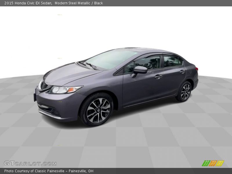 Modern Steel Metallic / Black 2015 Honda Civic EX Sedan