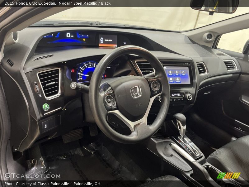 Modern Steel Metallic / Black 2015 Honda Civic EX Sedan