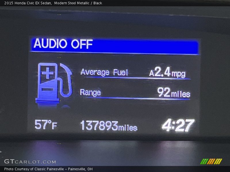 Modern Steel Metallic / Black 2015 Honda Civic EX Sedan