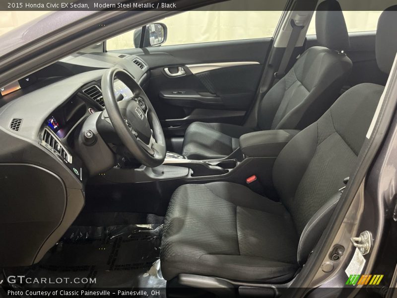 Modern Steel Metallic / Black 2015 Honda Civic EX Sedan