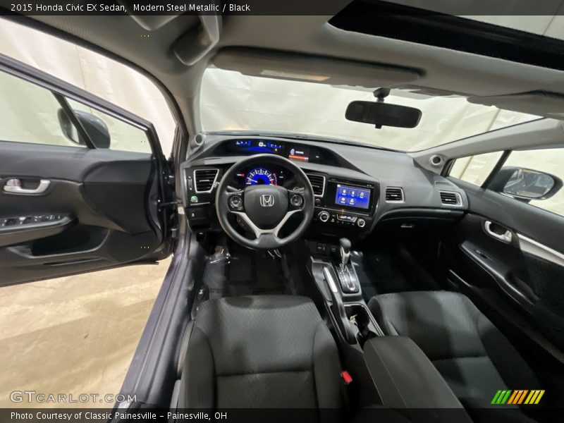 Modern Steel Metallic / Black 2015 Honda Civic EX Sedan