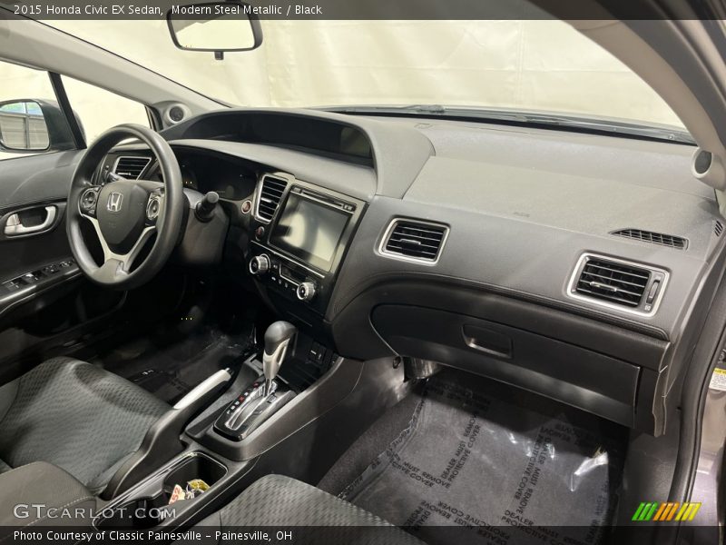 Modern Steel Metallic / Black 2015 Honda Civic EX Sedan