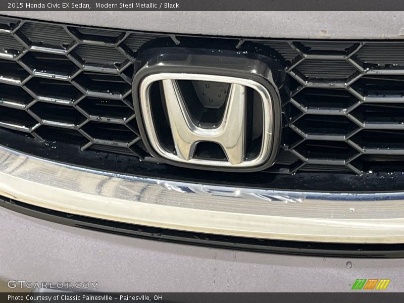 Modern Steel Metallic / Black 2015 Honda Civic EX Sedan