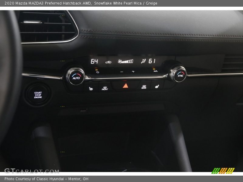 Snowflake White Pearl Mica / Greige 2020 Mazda MAZDA3 Preferred Hatchback AWD