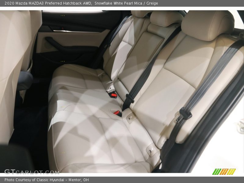 Snowflake White Pearl Mica / Greige 2020 Mazda MAZDA3 Preferred Hatchback AWD