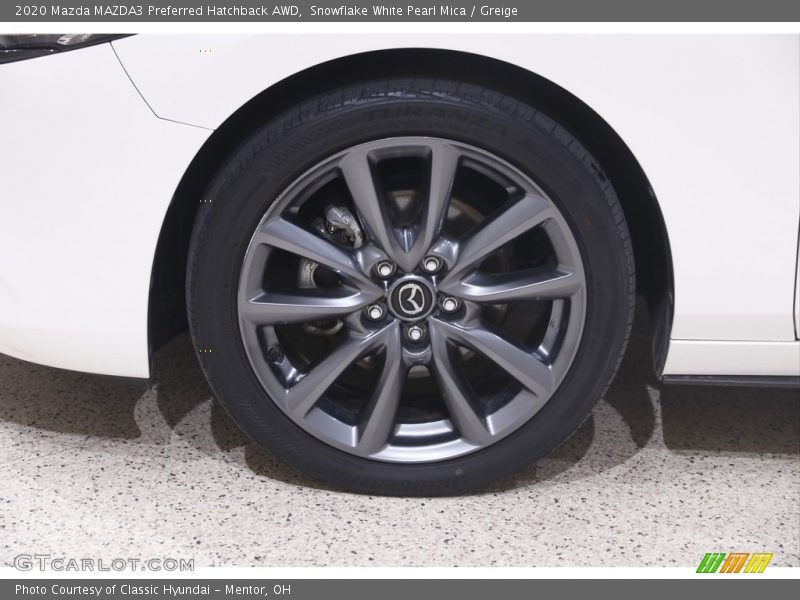 Snowflake White Pearl Mica / Greige 2020 Mazda MAZDA3 Preferred Hatchback AWD