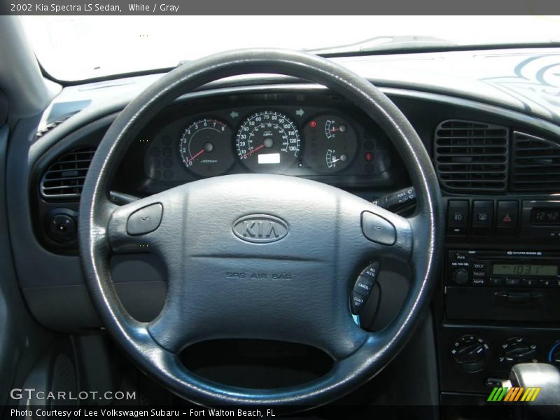 White / Gray 2002 Kia Spectra LS Sedan