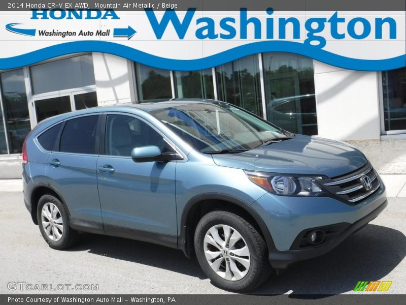 Mountain Air Metallic / Beige 2014 Honda CR-V EX AWD