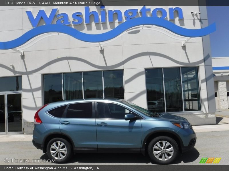 Mountain Air Metallic / Beige 2014 Honda CR-V EX AWD