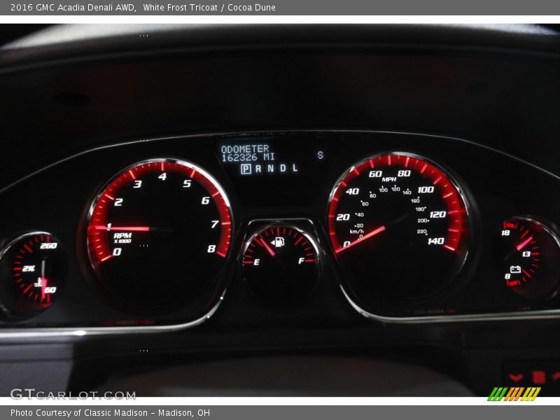 White Frost Tricoat / Cocoa Dune 2016 GMC Acadia Denali AWD